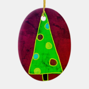 Décoration En Céramique Arbre de Noël Abstrait funky