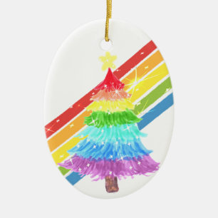 Décoration En Céramique Arbre de Noël arc-en-ciel LGBTQ