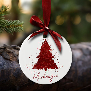 Décoration En Céramique Arbre de Noël classique   Rich Crimson Rouge Custo
