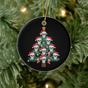 Décoration En Céramique Arbre de Noël crâne Pijama Cool squelette Santa 
