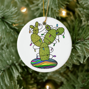 Décoration En Céramique Arbre de Noël de Cactus