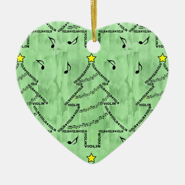 Décoration En Céramique Arbre de Noël du texte de violon (Devant)