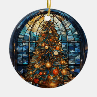 Décoration En Céramique Arbre de Noël en céramique ronde