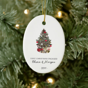Décoration En Céramique Arbre de Noël engagé traditionnel