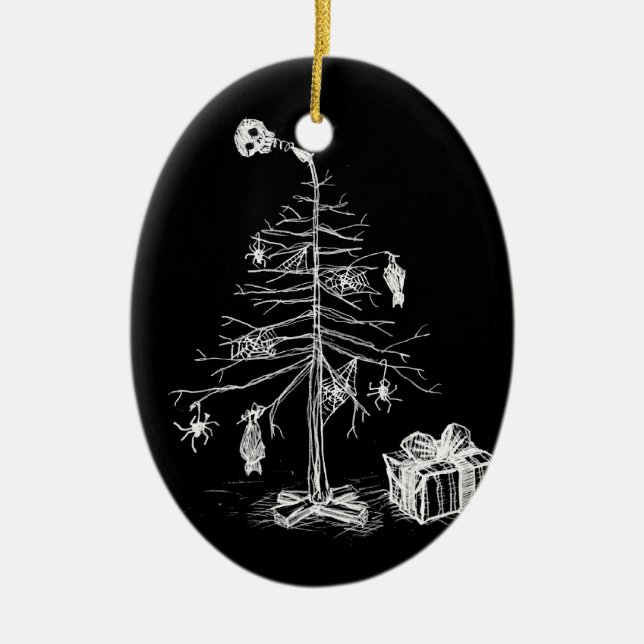 Décoration En Céramique Arbre de Noël gothique (Devant)