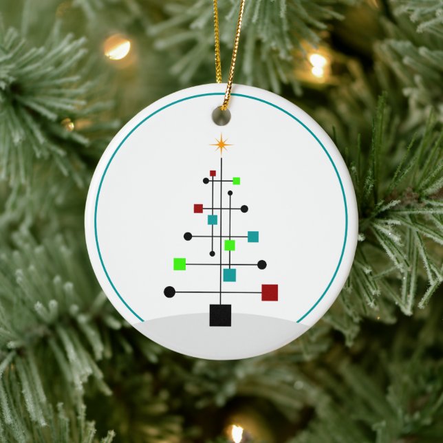 Décoration En Céramique Arbre de Noël - Mid Century Retro (Arbre)