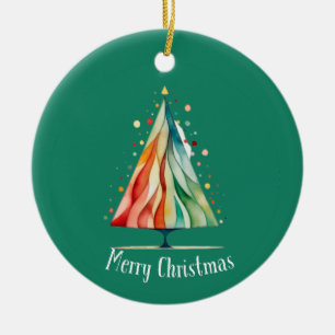 Décoration En Céramique Arbre de Noël minimaliste moderne Aquarelle orneme