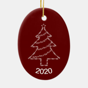 Décoration En Céramique Arbre de Noël Tuba Text