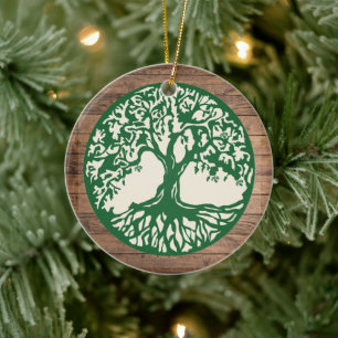 Décoration En Céramique Arbre de Vie - Nom d'année personnalisé