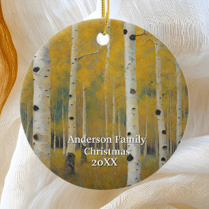 Décoration En Céramique Arbres en peuplier dorés