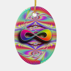 Décoration En Céramique Arc-en-ciel infini (ajouter des mots)