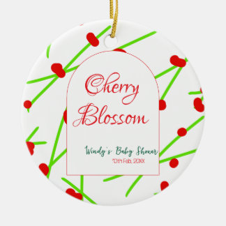 Décoration En Céramique Arch shape cherry blossom red green baby shower na