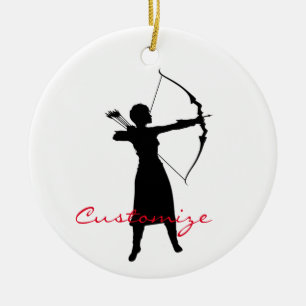 Décoration En Céramique Archer Femme Silhouette Thunder_Cove