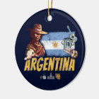 Argentine gaucho vintage avec drapeau de football
