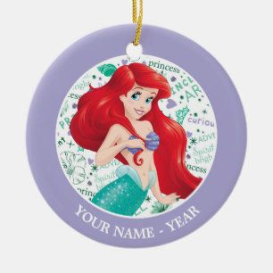 Décoration En Céramique Ariel   Ariel Holding Hair Ajouter Votre Nom