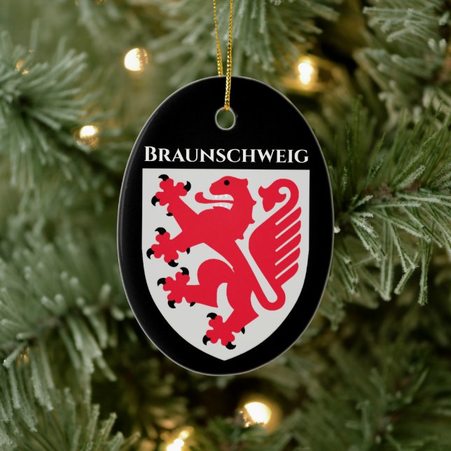 Décoration En Céramique Armoiries de Braunschweig, Allemagne (Arbre)