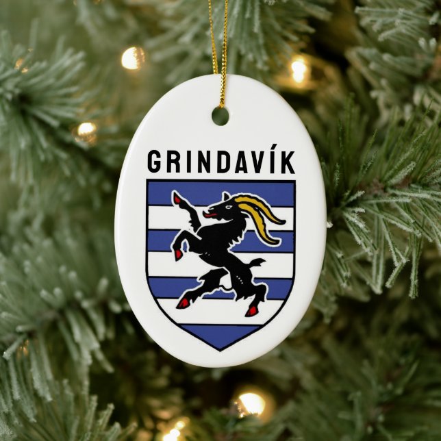 Décoration En Céramique Armoiries de Grindavík - Islande (Arbre)