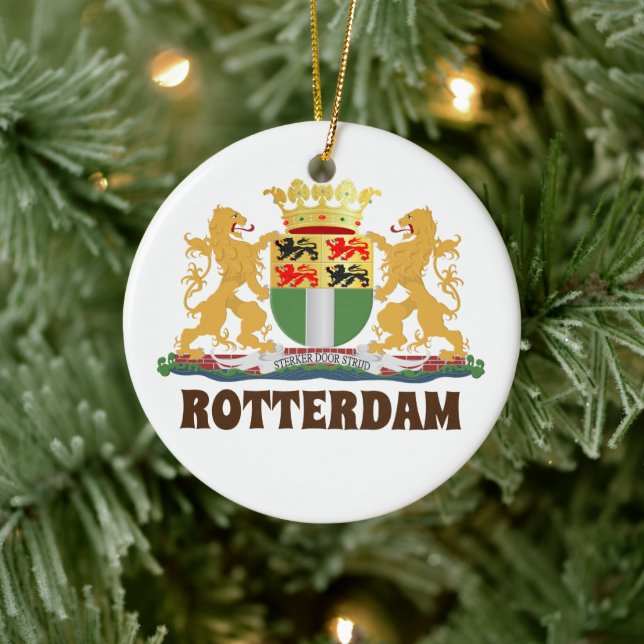 Décoration En Céramique Armoiries de Rotterdam, Pays-Bas (Arbre)