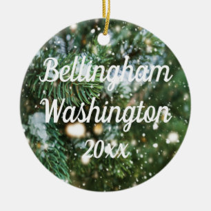 Décoration En Céramique Arrière - plan de Bellingham Washington Snowy Pin
