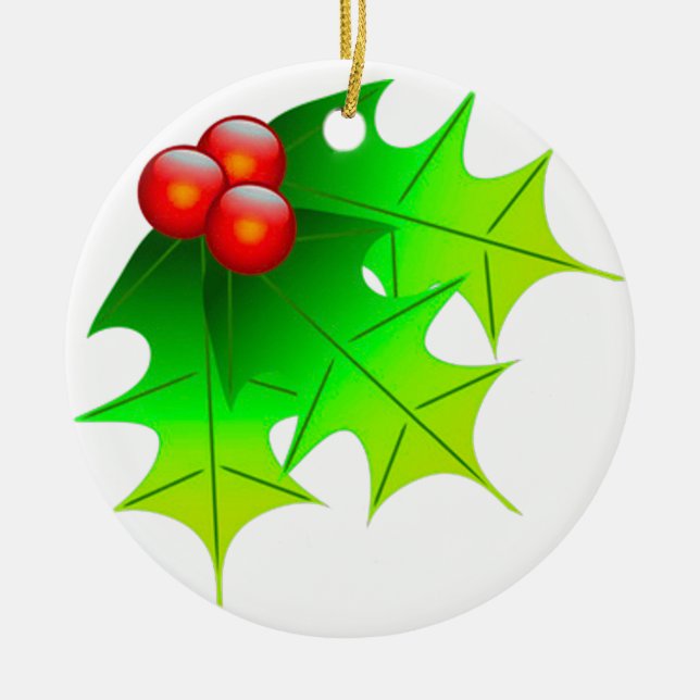 Décoration En Céramique Arrière - plan transparent de Noël Holly (Devant)