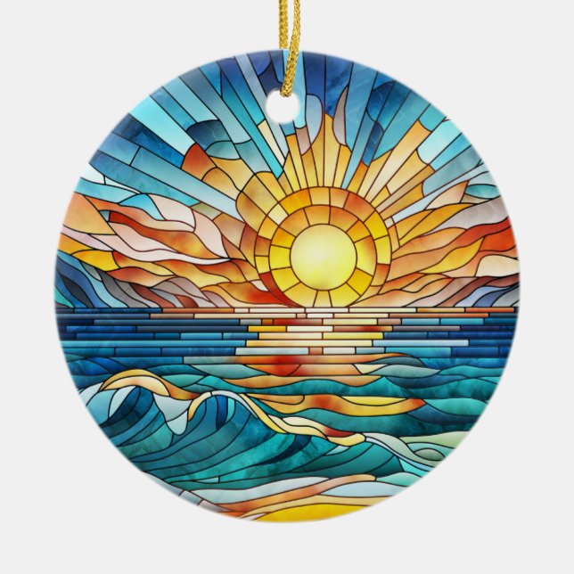 Décoration En Céramique Art de mosaïque Ocean Sunset (Devant)