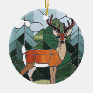 Décoration En Céramique Art En Verre Tiré, Style Verre Tiré Art Cerf