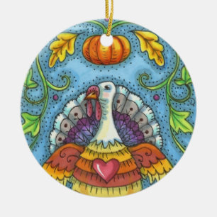 DÉCORATION EN CÉRAMIQUE ART FOLK TURQUIE, COULEURS DE THANKSGIVAL SAISONNI