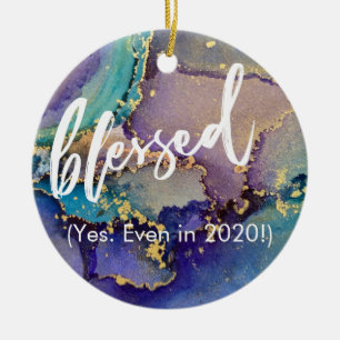 Décoration En Céramique Art Liquide Multicolore & Or Marbré Bénie