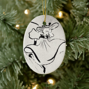 Décoration En Céramique Art noir et blanc Jane Avril par Toulouse Lautrec
