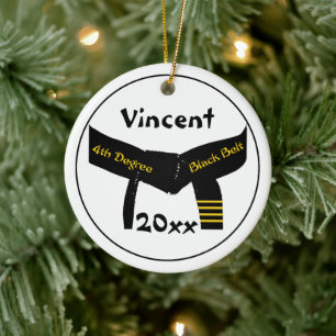 Décoration En Céramique Arts martiaux 4e degré Ceinture noire