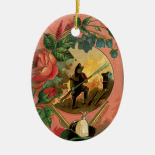 Décoration En Céramique Artwork de pompier vintage des années 1880