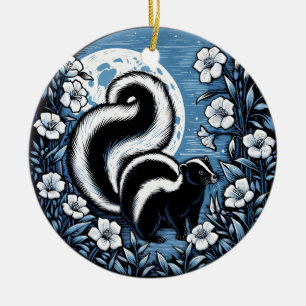 Décoration En Céramique Artwork de Skunk Flower Skunks Floral