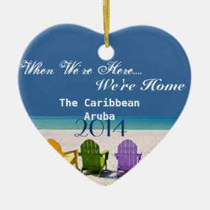 DÉCORATION EN CÉRAMIQUE ARUBA, L'ORNEMENT DES CARAÏBES DE CADEAU D'AMANT