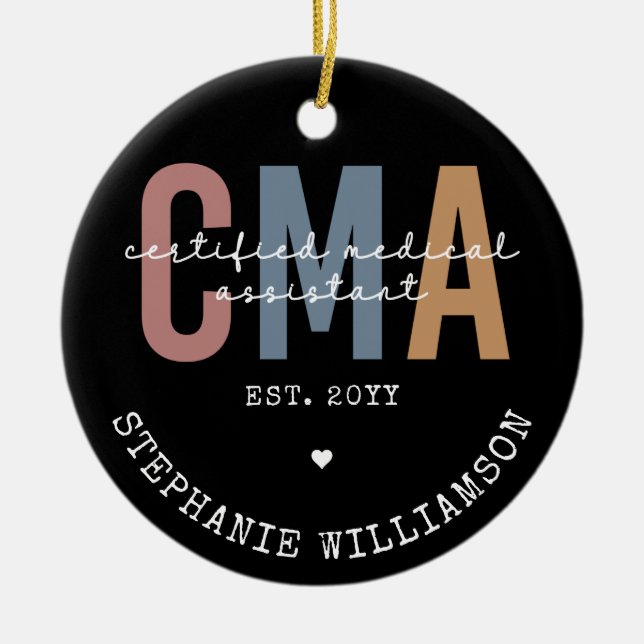 Décoration En Céramique Assistant Médicale certifié CMA personnalisé (Devant)