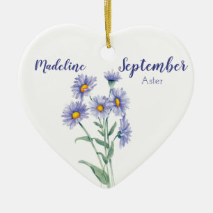 Décoration En Céramique Aster Septembre Fleur de naissance