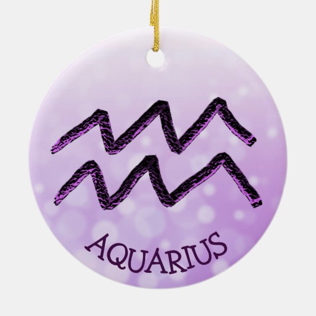 Décoration En Céramique Astrologie Horoscope Aquarius Symbole zodiaque (Dos)