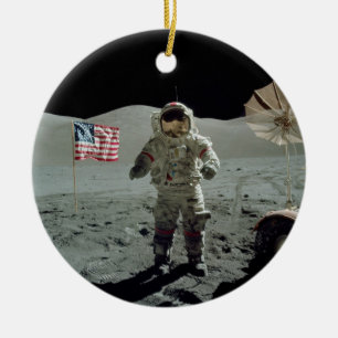 Décoration En Céramique Astronaute d'Apollo 17 dans la vallée de Littrow