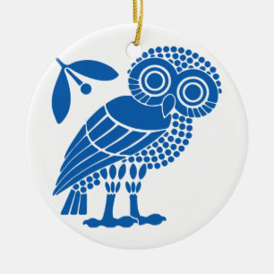 Décoration En Céramique Athènes ville municipalité symbole emblème hibou b
