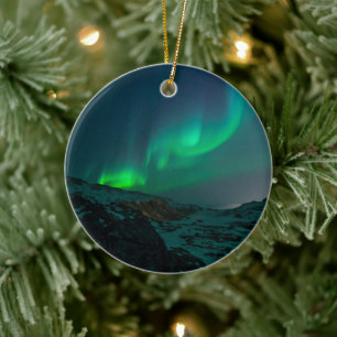 Décoration En Céramique Aurora Borealis Lumières du Nord ciel nocturne arc