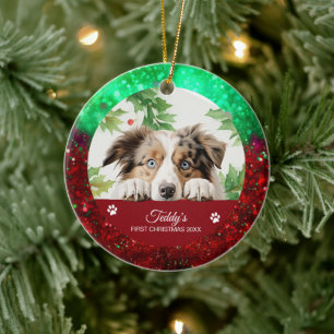Décoration En Céramique Australian Shepherd Noël personnalisé