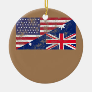 Décoration En Céramique Australie et États-Unis Drapeau amitié