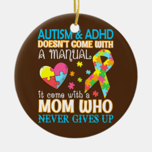 Décoration En Céramique Autisme & Adhd ne vient pas avec manuel Il vient