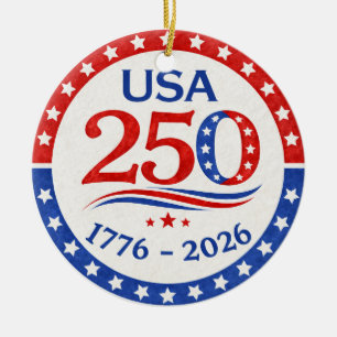 Décoration En Céramique Autocollant Amérique 250 1776 2026 Patriotique Éta