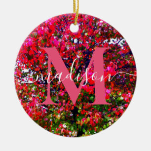 Décoration En Céramique Automne Changement de Feuille, arbres impressionni