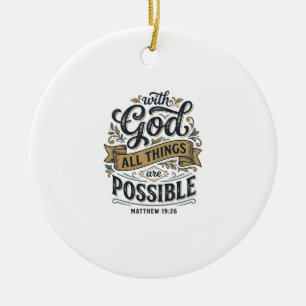 Décoration En Céramique Avec Dieu Toutes Choses Sont Possibles Vintage Chr