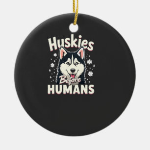 Décoration En Céramique Aventure de traîneau à chiens Équipe de Husky Hive