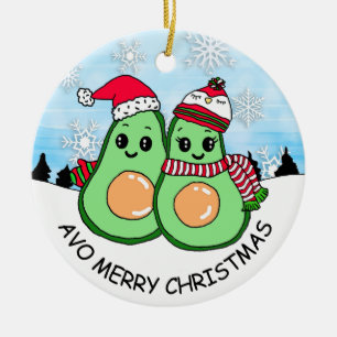 Décoration En Céramique Avo Joyeux Noël Avocado Humour vacances