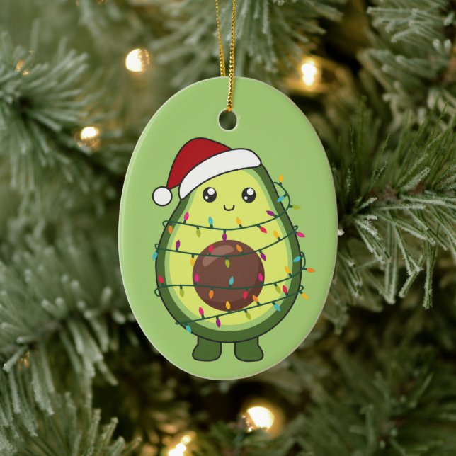 Décoration En Céramique Avocado illuminations de Noël Amusant Avocados Adu (Arbre)