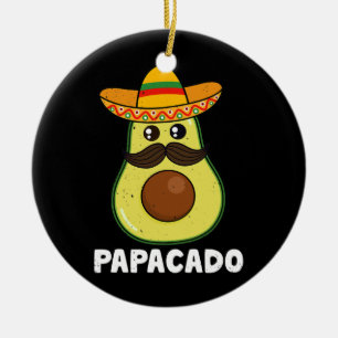 Décoration En Céramique Avocado Papa Vegan Guacamole Papacado Sombrero
