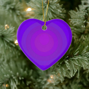 Décoration En Céramique B&W Purple Hearts Beating Ceramic Ornament